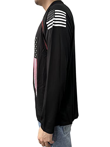 HARGLESMAN Mens American Flag Long Sleeve Polo Shirt3