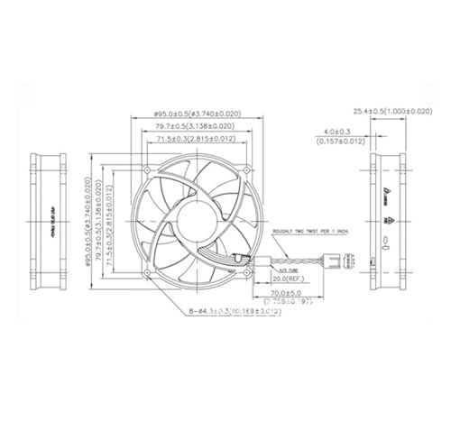 Ventilador de CPU de 90 x 90 x 25 mm para refrigeración de componentes internos 3