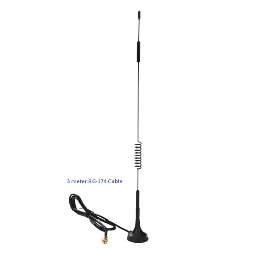 Image of ADU Tronix Technologies 4G LTE 5dBi Magnetic Spring Antenna with 3m RG174 Cable & SMA Male Connector | High Gain External Antenna for Router, GSM Module, GPS Tracker, IoT & Industrial Devices