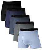SUNCHIRI 5 Pack Incontinence Underwear for Men, 50ml Reusable Washable Leak-proof Absorbent Boxer Briefs with Fly, Regular Absorbency Trunks (L, Multicolor01)
