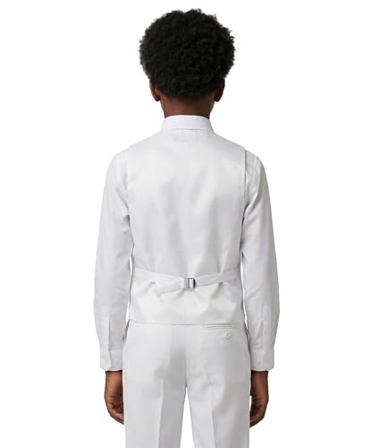 Traje de esmoquin para niño blanco con estampado Harput, ideal para su primera comunión 6