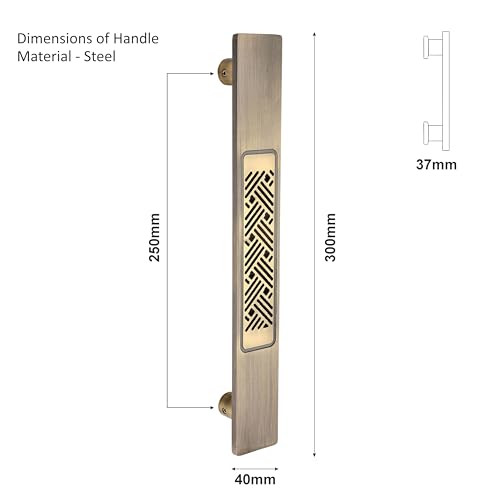 Image of COMPASS Main Door Handle | Door Handles for Main Door | Pull Handles for All The Doors of House | Office | Hotels, Antique Finish (PH-R180, 12 Inch)
