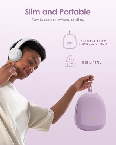 Image of Headphone Case Hard Shell Super-Slim for Sony /JBL /Bose /Soundcore Anker /BERIBES KVIDIO TOZO JLab Over-Ear Headphones Universal Portable Travel Organizer Bag (Purple)