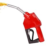 3/4' Red NPT Automatic Fuel Nozzle Kit with Auto Shut-Off & 360° Hose Swivel – 16 GPM High Flow Transfer Refilling Nozzle – Ideal for Gasoline (13/16' Spout)
