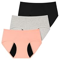 INNERSY Teen Period Pants Menstrual Knickers, 14-16 Years, Pink/Black/Grey