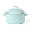 Martha stewart thayer 64 quart enamel on steel scratch resistant dutch oven wlid martha blue induction safe  urban country home decor