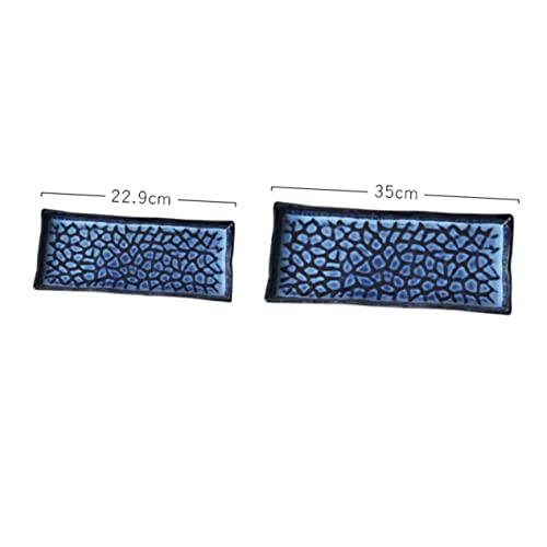 Plato rectangular de cerámica para sushi y frutas miniatura 2