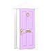 Modèle de meubles de maison de poupée porte de fée, mini porte en bois couleur durable fabrication exquise matériau bouleau bord plus lisse pour cadeaux pour maison de poupée 1:12(Lavande)