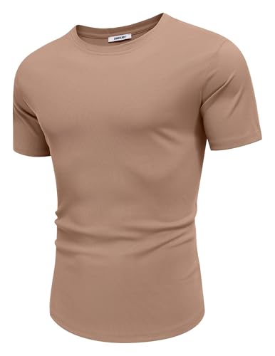 Image of COOFANDY Mens Muscle T Shirts Short Sleeve Slim Fit Tshirts Gym Workout Athletic Crewneck Shirt