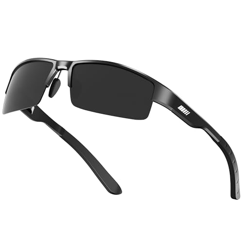 ATTCL Men's Polarized Sunglasses, UV400 Protection, Rectangle Metal Glasses for Driving, Fishing, Golf, Cycling