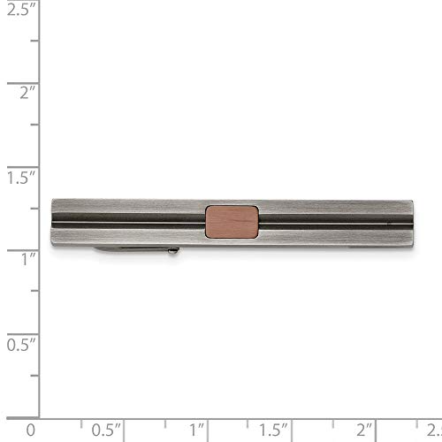 Stainless Steel Vintage Antiqued White Bronze Plated And Brown Ip-Plated Tie Bar - 55Mm X 7Mm #TOP2