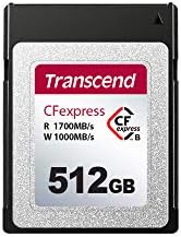 Transcend CFexpress 820 Type B karta pamięci TS512GCFE820, prędkość odczytu/zapisu do 1700 MB/s lub 1300 MB/s