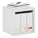 Furinno Cubicle Book Shelf, Stackable Bookshelf, Cube Storage Organizer Bookcase with Open Back, Extra Thick, 15.8" x 15.8" x 14.6", for Living Room, Bedroom, Home Office, White