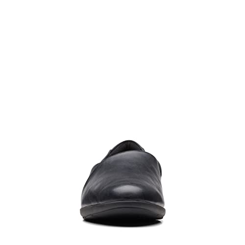 Image of Clarks Womens Jenette Grace Black Leather Boat Shoe