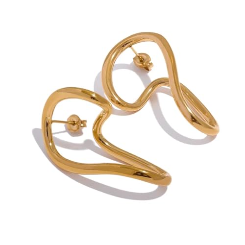 Boucles d'oreilles créoles torsadées au design géométrique et creux élégant