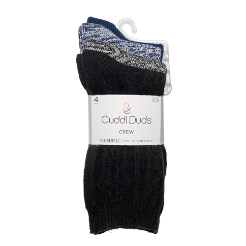 Image of Cuddl Duds Women Super Soft Multicolor Easy Care Crew Boot Socks 4 Pair