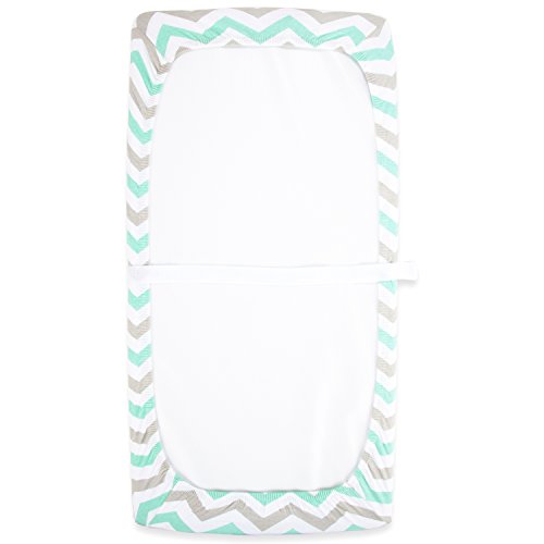 Cuddly Cubs Changing Pad Covers – 2 Pack – Snuggly Soft Plush Cotton Changing Table Covers For Boy, Girl – Fits Perfectly On Summer Infant And Other 16 X 32" Baby Changing Table Pads – Green And Grey #TOP4