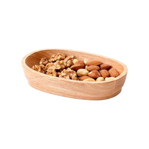 Bandeja de Madera en Forma de – Bandeja Vintage rústica pequeña de Madera Maciza en Forma de – Cuenco de Servicio para postres Ensalada de Frutas para sándwiches Salsas Comidas mariscos