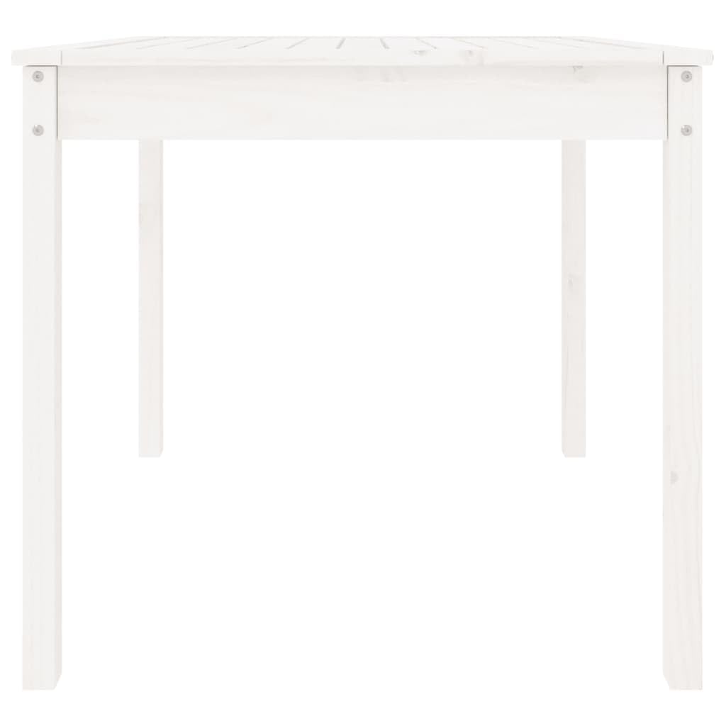 Stół ogrodowy, biały, lite drewno sosnowe, 82,5 x 82,5 x 76 cm, odporny na warunki atmosferyczne, na balkon, taras, stabilny, do ogrodu, na werandę, kemping, piknik