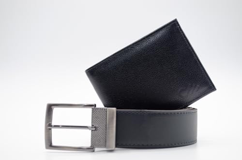 Kit Masculino Carteira de Couro e Cinto Social Dupla Face Especial Dia dos Pais (Modelo 1)