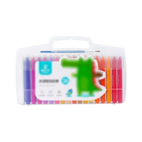 ASFD Drawing pens Children's Brush Colorful Stick Water-soluble Rotating Oil Painting Stick Primary School Students Washable Crayon Colour pens