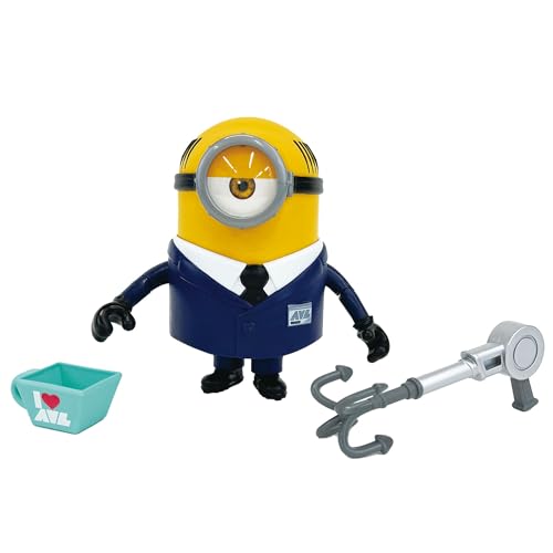 Minions Despicable Me 4 Despicably Deluxe Collectible 5.5 inch/14cm Figure, AVL Agent Mel Figure, Large Highly Detailed Toy Figure with Display Box