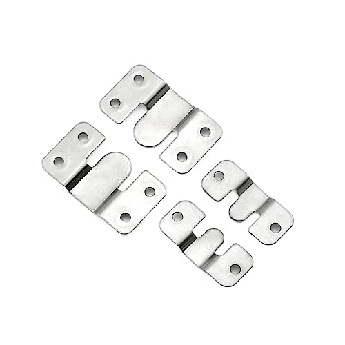 Image of Interlock Hanging Buckle,wall brackets, 1Pcs Headboard Wall Picture Hanger Display Hook Stainless Steel Interlocking Flush Mount Bracket Photo Frame Hardware ( Color : Silver , Size : Large ) ( Color