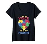 Photo Gallery donna sono la sua voce che è il mio cuore autismo consapevolezza f maglietta con collo a v Photo Gallery donna sono la sua voce che è il mio cuore autismo consapevolezza f maglietta con collo a v