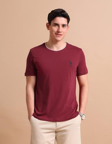 Image of U.S. POLO ASSN. Solid Cotton T-Shirts for Men - Breathable & Comfortable, Half Sleeves Mens Casual T Shirts