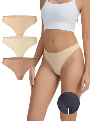 Image of Seamless Camel Toe Thongs for Women Invisible Thong Panty Liners No Show Camel toe G-Strings Workout Underwear