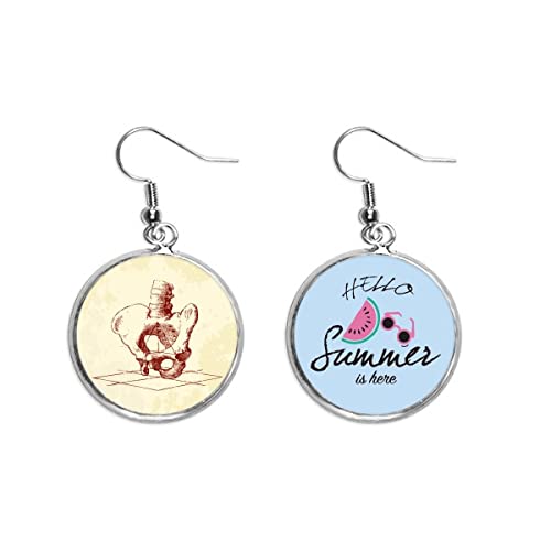 Pendientes de sandía y boceto de esqueleto humano el regalo de verano ideal
