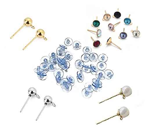 12 Pairs Ear Stud with Loop for Earring Making - 24 Nos - Earring Stopper - 50 pcs (B07KSQJ7PY) Amazon Price History, Amazon Price Tracker