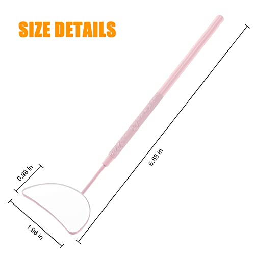 Lash-Extension-Supplies-Pink-Lash-Mirror-for-Eyelash-Extensions-Large-Half-Moon-Eyelash-Mirror-Stainless-Steel-Lash-Inspection-Mirror-for-Lash-Technician-Supplies