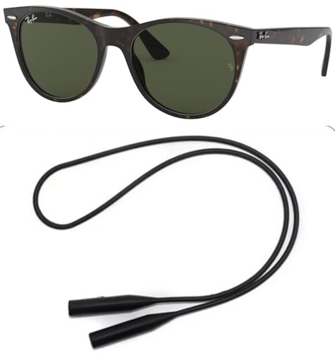 Ray-Ban RB2185 Sunglasses Bundle: RB 2185 WAYFARER II 902/31 Tortoise and Universal Anti-slip Silicone Leash2