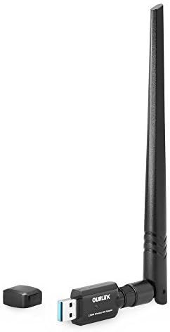 1200Mbps 802.11ac Dual Band (5.8GHz/867Mbps+2.4GHz/300Mbps) Wireless Network Adapter USB Wi-Fi Dongle Adapter with 5dBi Antenna Support Win Vista,Win 7,Win 8.1, Win 10,Mac OS X