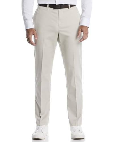 Savane Men's Geo Khaki Chino Pants with Flat Front and Expandable Waistband (Available in Big & Tall), Stone, 54W x 32L Big Tall