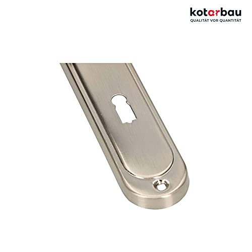 KOTARBAU Türdrücker 72 mm BB Türgriff Satin Türbeschlag Türklinke Drückergarnitur Langschild Türdrückergarnitur Innentür Außentür Handgriff Torbeschlag