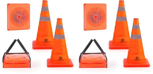 Image of RoadHero 18 Inch 4 Pack Collapsible Traffic Safety Cones with Bag,Orange
