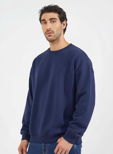 Image of FYLTR Men's Solid Sweatshirt | Regular Fit | Casual Winter Sweatshirt for Men