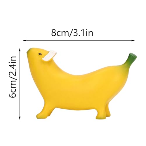 Estatua de perro plátano de resina divertida para jardín miniatura 5