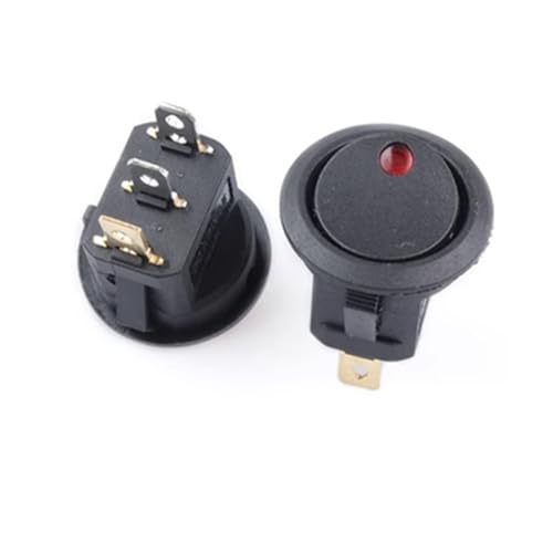Interrupteur à bascule 250V 6A bouton marche arrêt rond 20 mm pour montage 3 pin