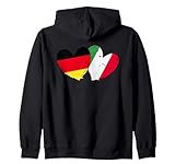 germania italia bandiera cuori patrimonio italiano felpa con cappuccio