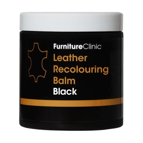 Furniture Clinic Bálsamo Reparador para Cuero y Piel Restaura, Hidrata, Repara los Arañazos y la Decoloración del Cuero - Sofás, Tapicerías, Asientos de Automóviles, Ropa, Zapatos - Negro