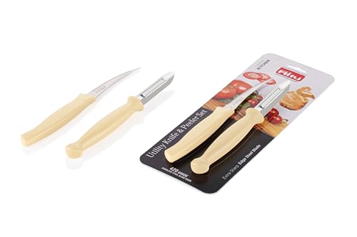 Image of Ritu Stainless Steel 420 Grade | Laser Kitchen Knife & Peeler Set of 2 Pcs | Sharp Blades for Peeling and Slicing Vegetables & Fruits | Ergonomic Handles | Durable & Versatile Kitchen Tools