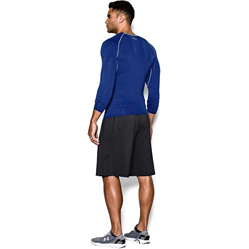 Under Armour Men's HeatGear Armour Compression Long Sleeve T-Shirt , Royal (400)/Steel , Medium