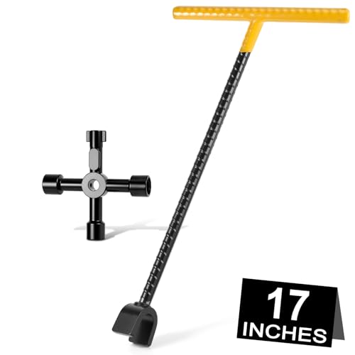 17-inch Premium Water Meter Key with 4-Way Utility Key 3/4-inch Opening