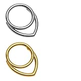 2 Anillos Piercing Septum Clicker,Aro Nariz Oro y Plata de Acero Quirúrgico 316L 16G Aro Nariz Clicker Helix Cartílago Daith Ohr Tragus Piercing Joyería para Mujeres y Hombres Joyas Corporales