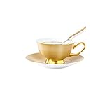 Dos colores a elegir DZX Taza y platillo de café de cerámica Impresa con Estilo Phnom Penh, Taza de timbales de gres para Desayuno, Cocina de la casa, Oficina (B)