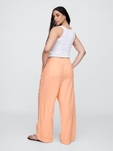 Image of Gap Womens Wide Leg Linen Pull on Pant