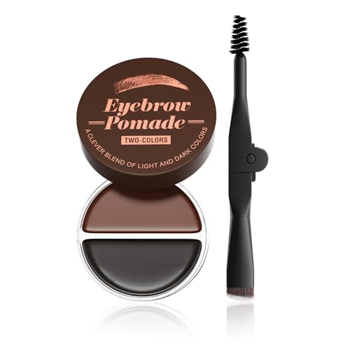 Pomada de cejas 2 en 1 de dos colores con pincel altamente pigmentado para maquillaje
